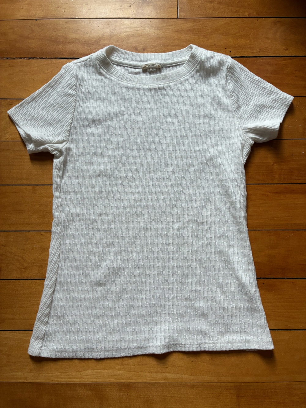 Pilcro Ivory Textured Rib Layering Tee